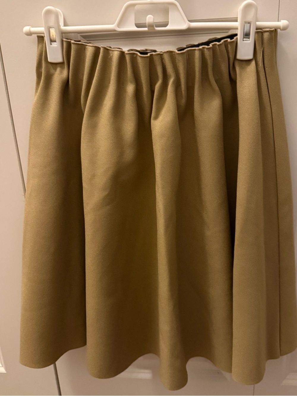 Zara Basics Beige Gathered A-Line Flared Mini Skirt Size Medium